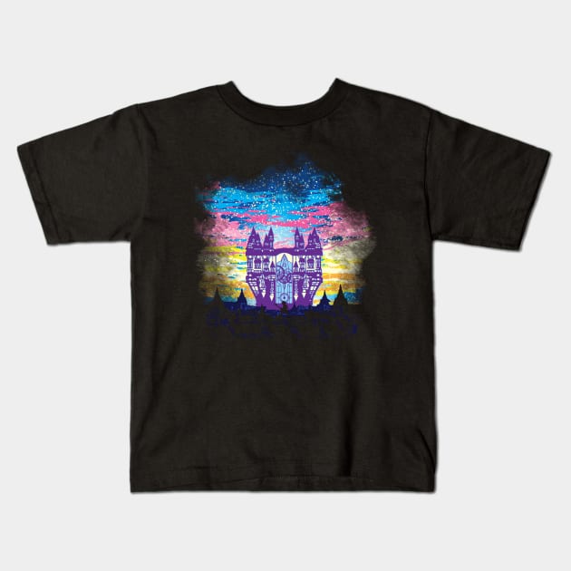 Daybreak Town Kids T-Shirt by Daletheskater